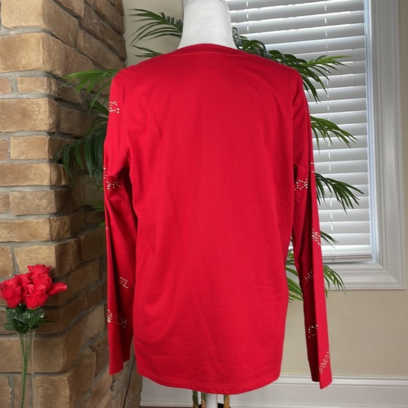 MICHAL KORS ~ Cotton Embellished-Logo Top ~ Crimson ~ NWT! - Picture 5 of 9